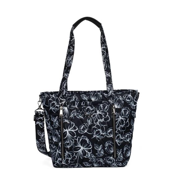 lug Handbags - Lug Rally Tote Bag in Outlined Floral Black